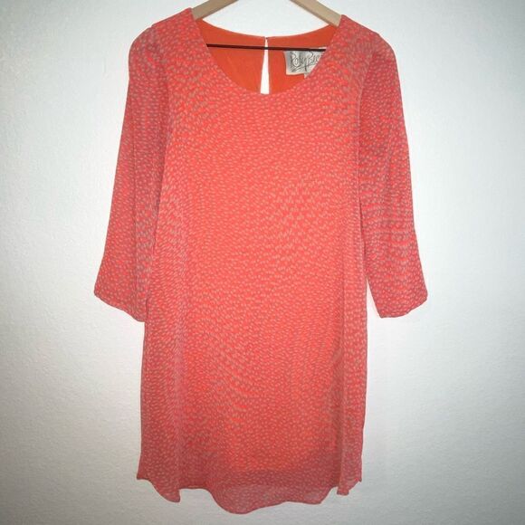 Rory Beca  Mini Silk Dress Neon Pink Orange Small - Picture 2 of 8